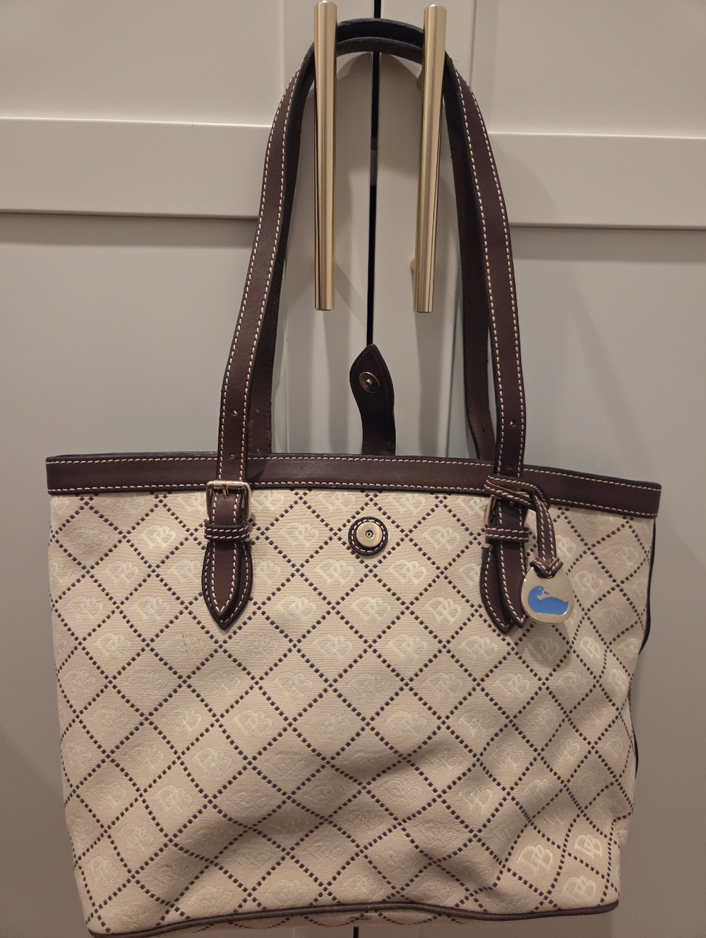 Dooney & Bourke Bags, Cream/beige, Brown And Pink Interior